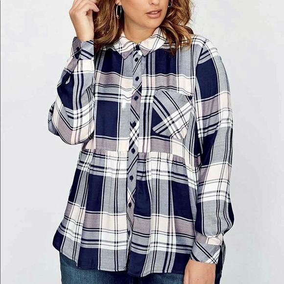 Love & Legend Addition Elle button up plaid shirt - Picture 1 of 5